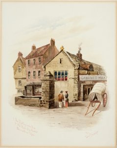 The Fighting Cocks Inn and Old Pant，Bigg Market，泰恩河畔纽卡斯尔（bodycolour） 作者 约翰·蒂斯代尔
